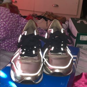 Steve Madden Silver Reflective Trainers